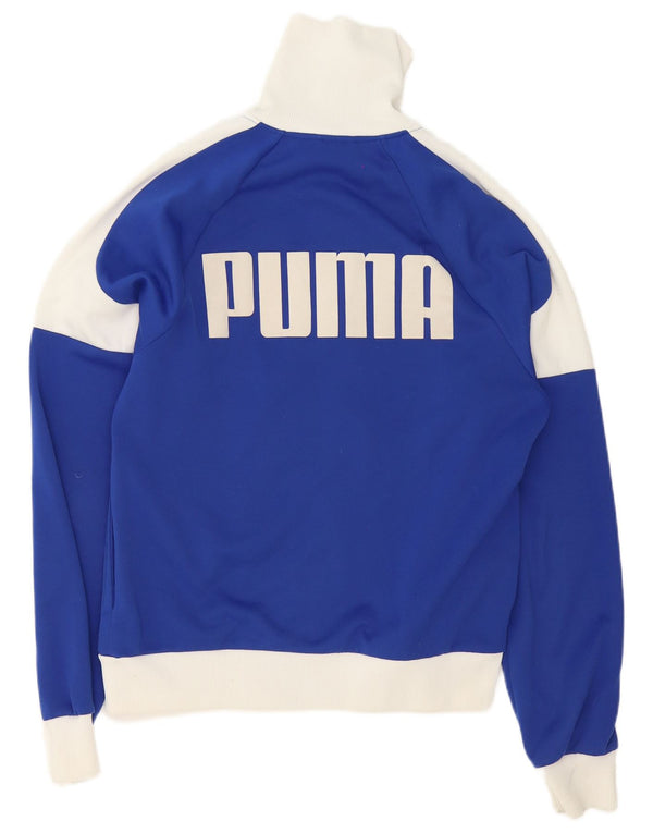 Giacca da ginnastica grafica da uomo Puma in poliestere color block blu medio