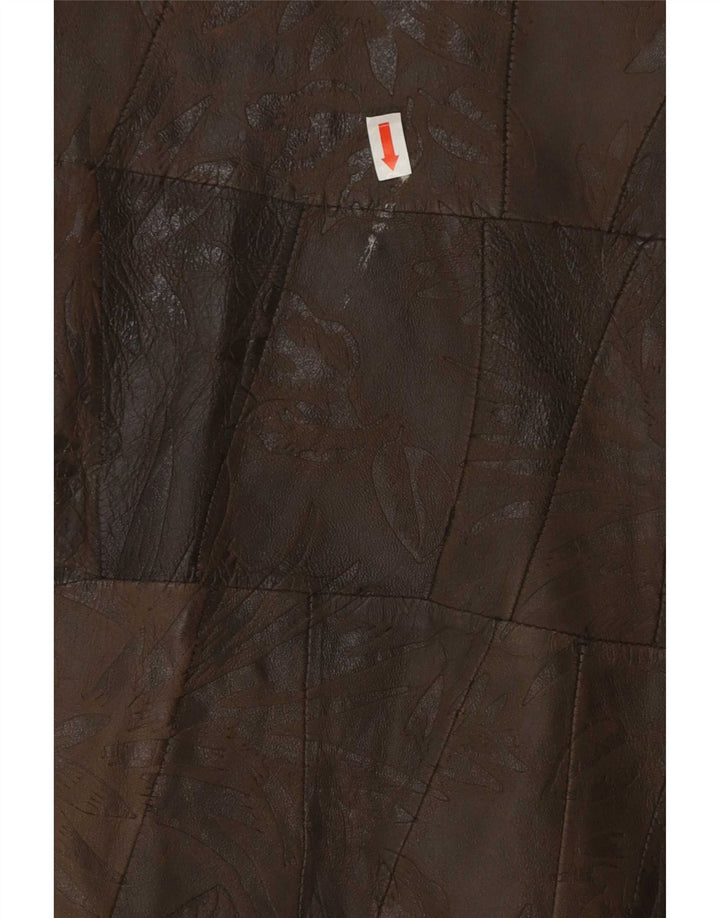 Gilet in pelle da uomo vintage marrone medio