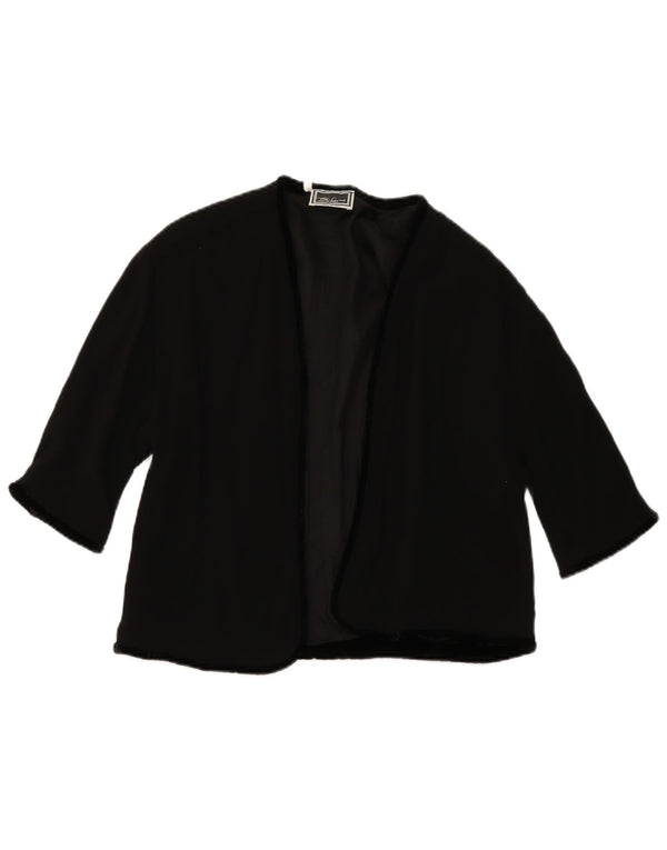LUISA SPAGNOLI Giacca Blazer Aperta da Donna IT 46 Large Nera