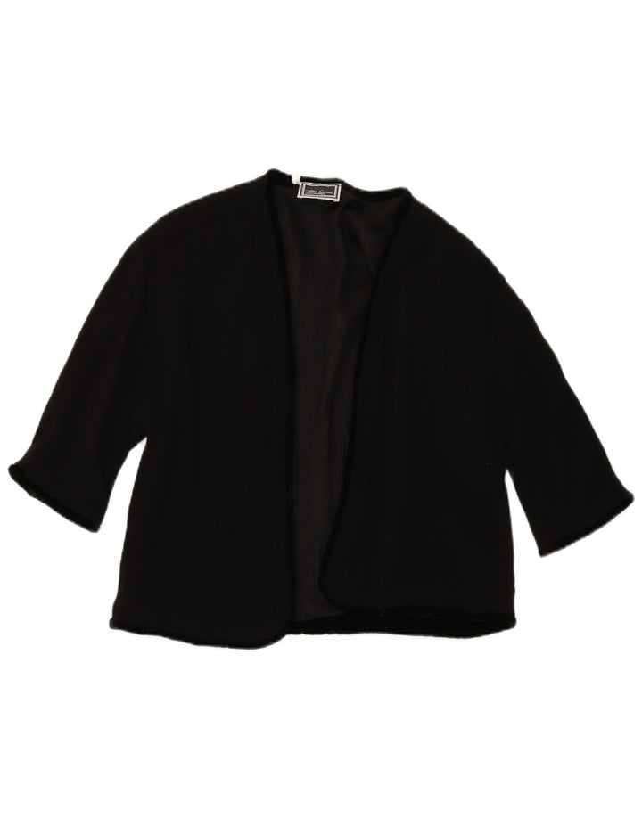 LUISA SPAGNOLI Giacca Blazer Aperta da Donna IT 46 Large Nera