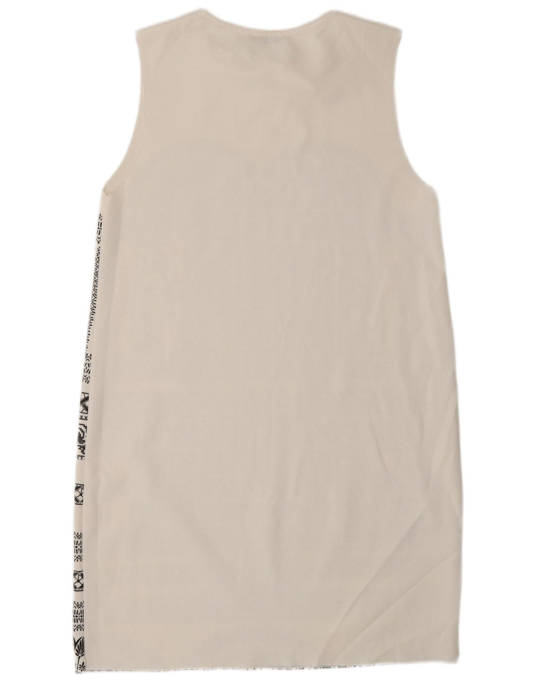 Abito a trapezio senza maniche da donna Zara UK 12 Bianco medio geometrico