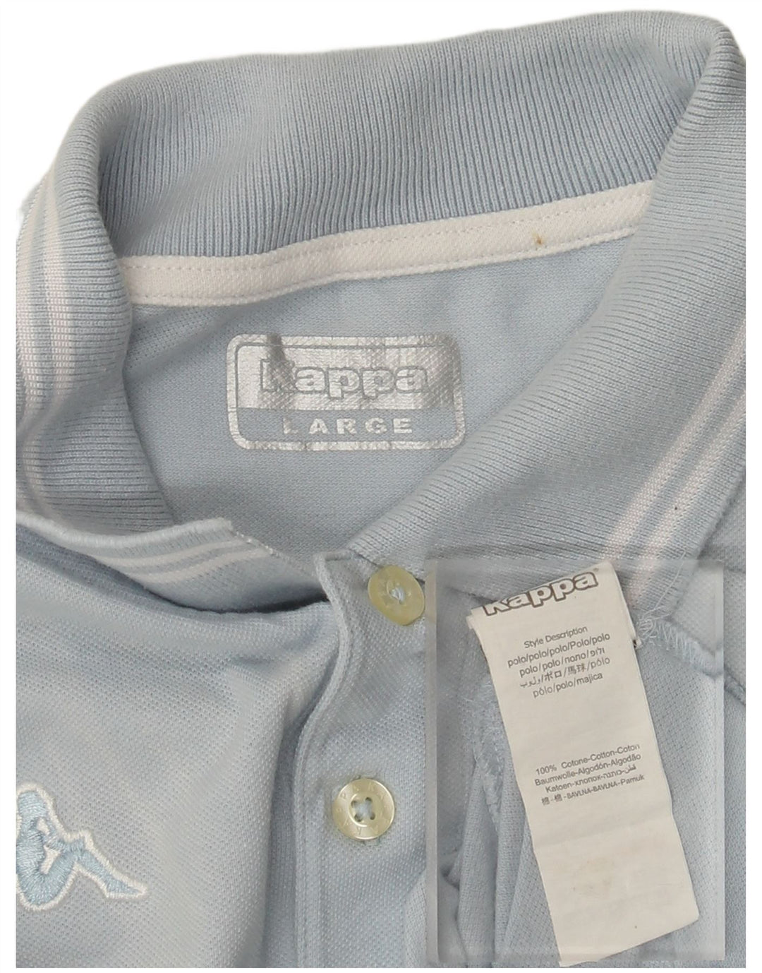 Polo Kappa Uomo Large Blu In Cotone