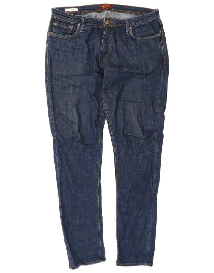 Jack & Jones Uomo GLENN Slim Jeans W32 L34 Cotone Blu