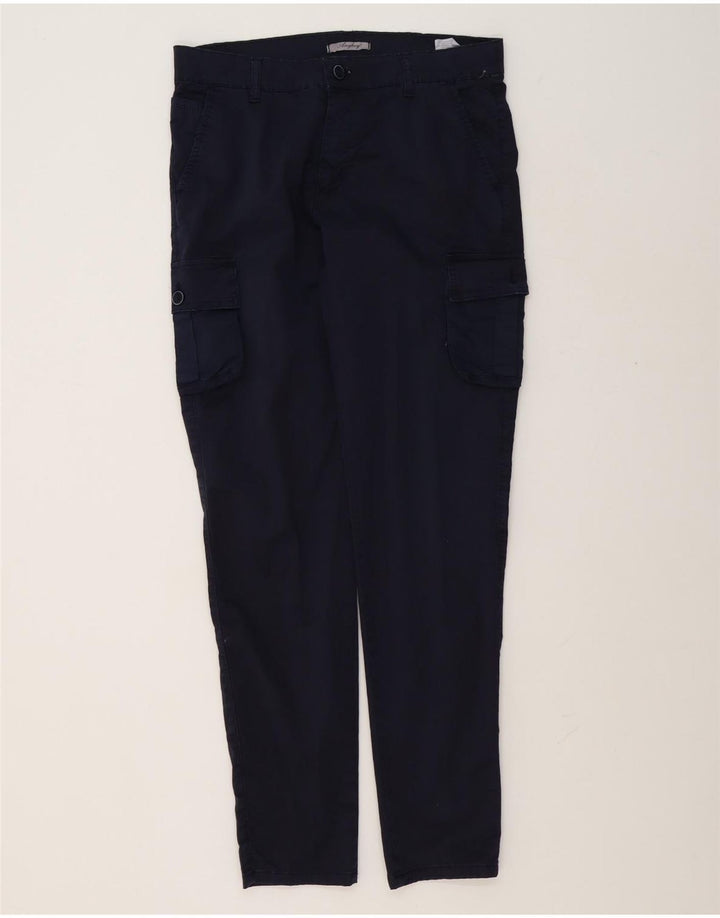 Pantaloni cargo slim vintage da uomo IT 48 medi W32 L32 cotone blu navy