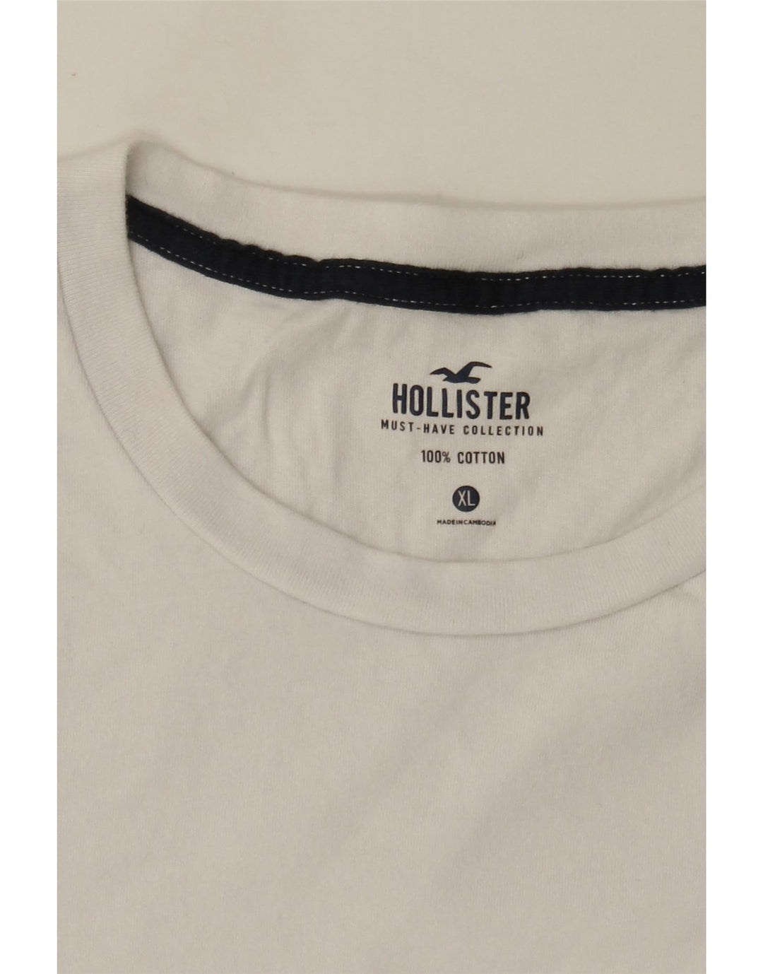 T-shirt Hollister da uomo Top XL in cotone bianco