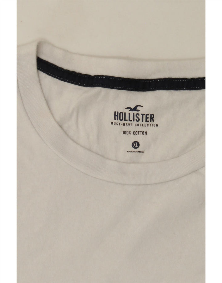 T-shirt Hollister da uomo Top XL in cotone bianco