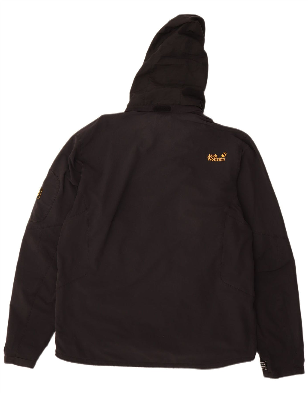 JACK WOLFSKIN Giacca a vento con cappuccio da uomo UK 44/46 XL Nero Poliammide