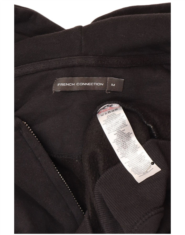 Maglione con cappuccio e zip da uomo French Connection in cotone nero medio