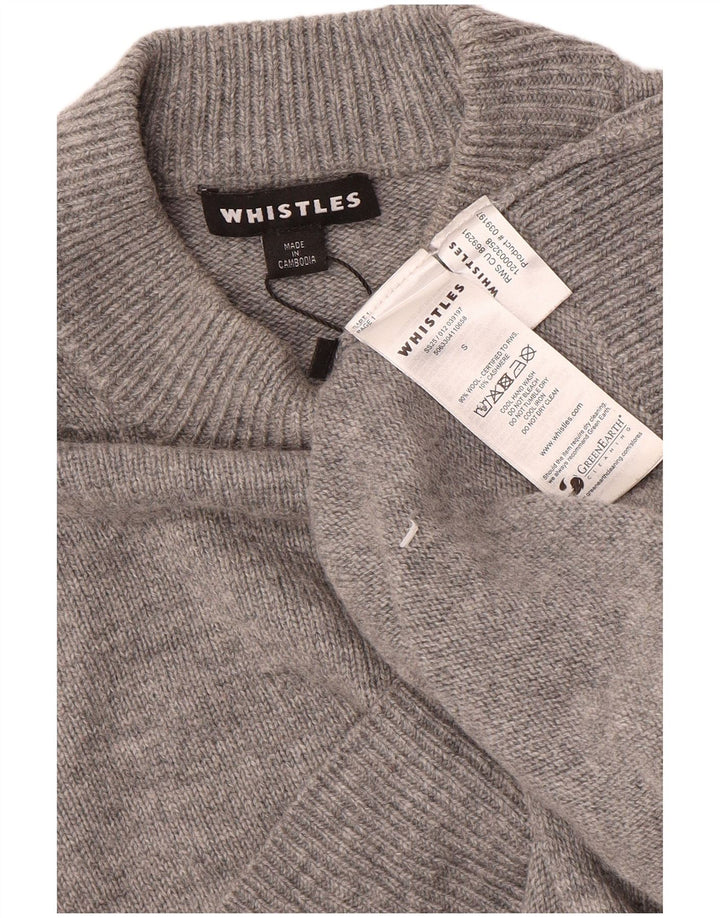 Maglione oversize da donna con collo alto e collo alto Whistles UK 10 piccolo in lana grigia