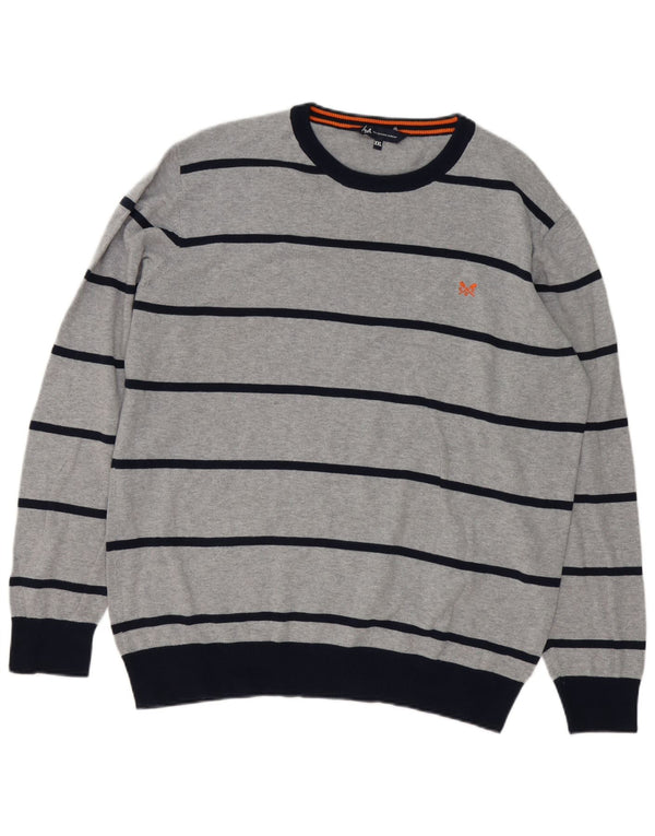 Crew Clothing Maglione da uomo con collo a collo 2XL Cotone a righe grigie