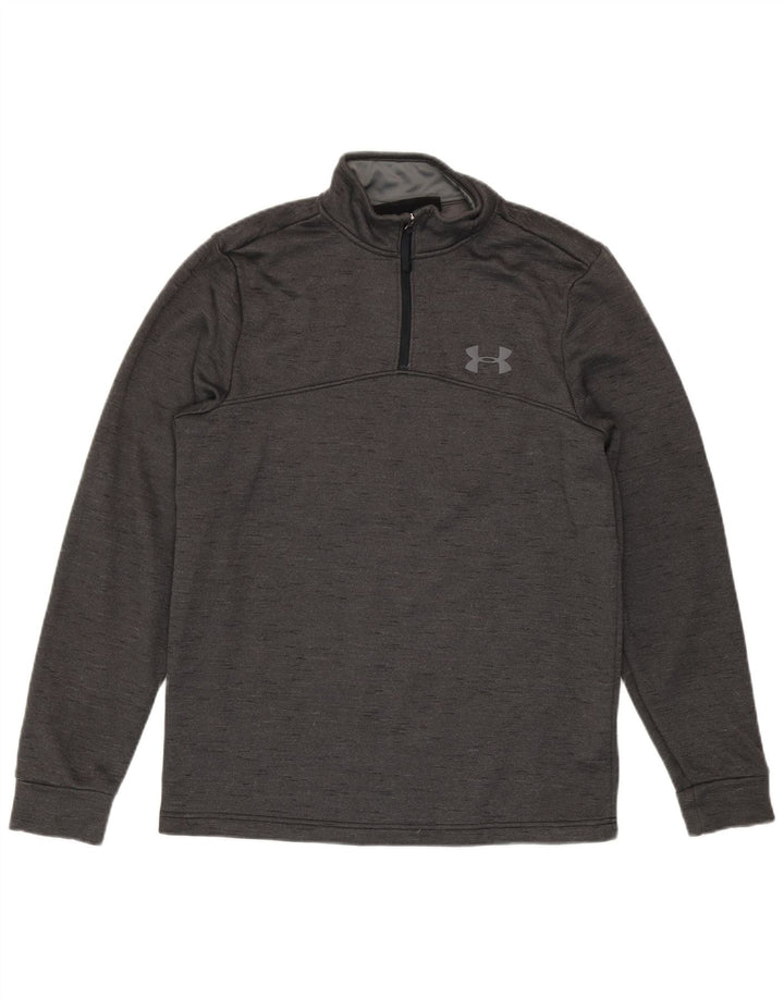 Felpa da uomo Under Armour Cold Gear con zip e collo, maglione piccolo grigio screziato