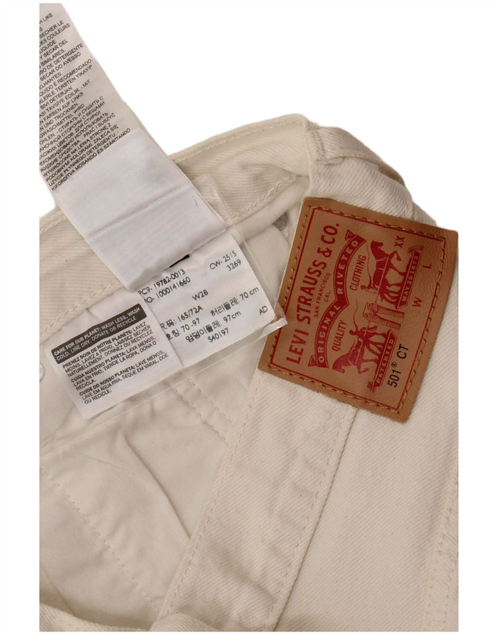 LEVI'S Pantaloncini di jeans invecchiati 501 da donna W28 Cotone bianco medio