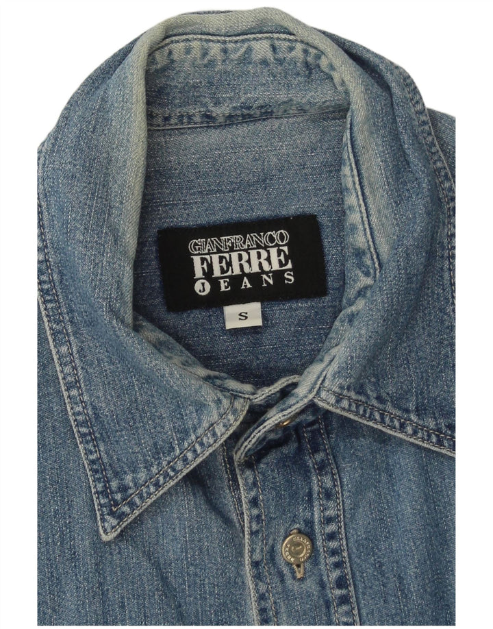 Camicia di jeans da uomo Gianfranco Ferre piccola blu