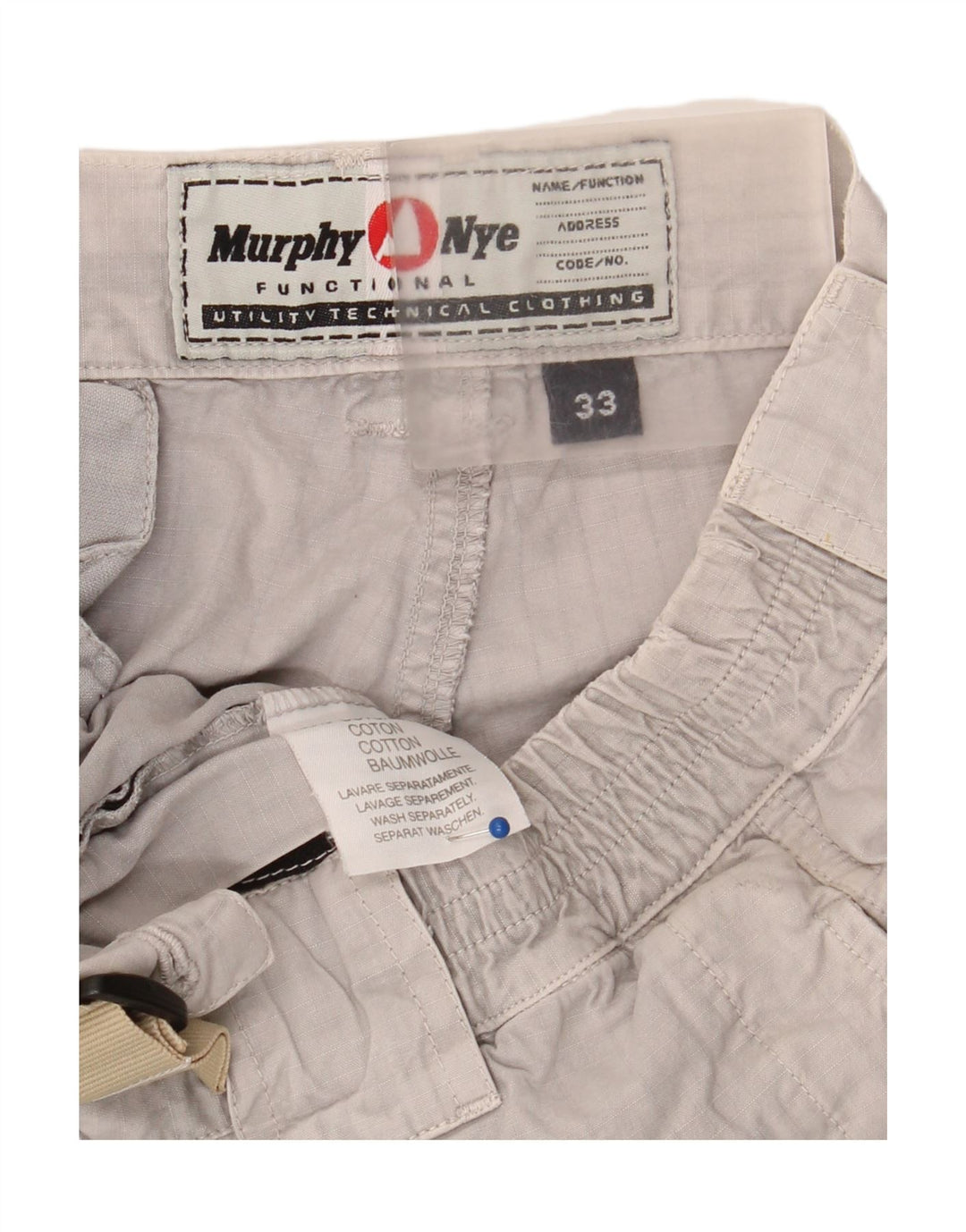 Pantaloni cargo da jogging da uomo Murphy & Nye W33 L32 in cotone grigio