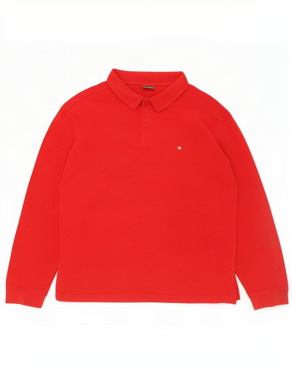 Polo da uomo a maniche lunghe Champion XL in cotone rosso