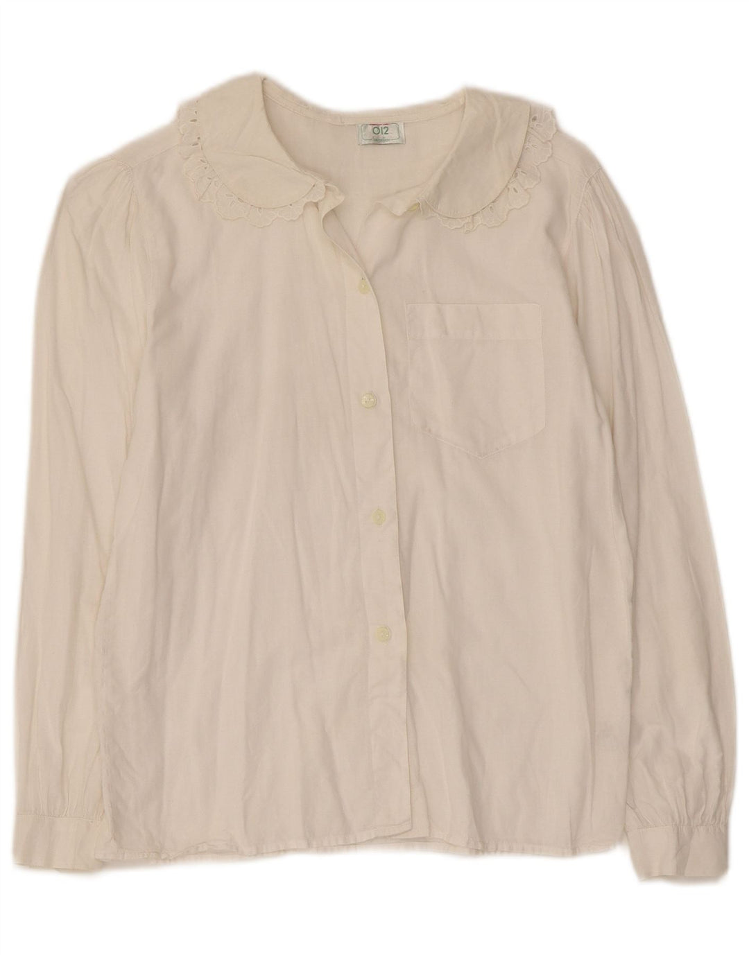 Camicetta da donna Benetton UK 8 Small in cotone bianco sporco