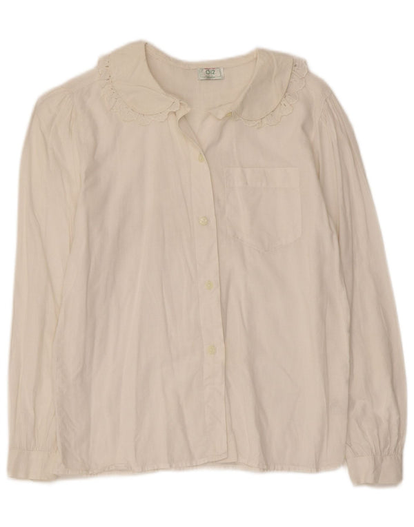 Camicetta da donna Benetton UK 8 Small in cotone bianco sporco