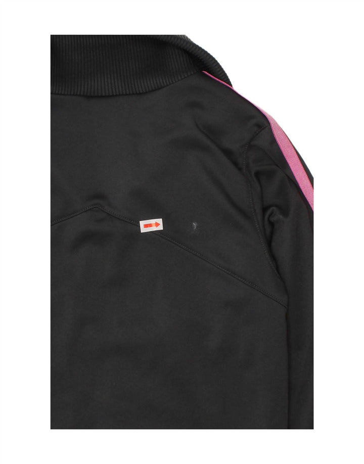 ADIDAS Girls Tracksuit Top Jacket 7-8 Years Black Polyester