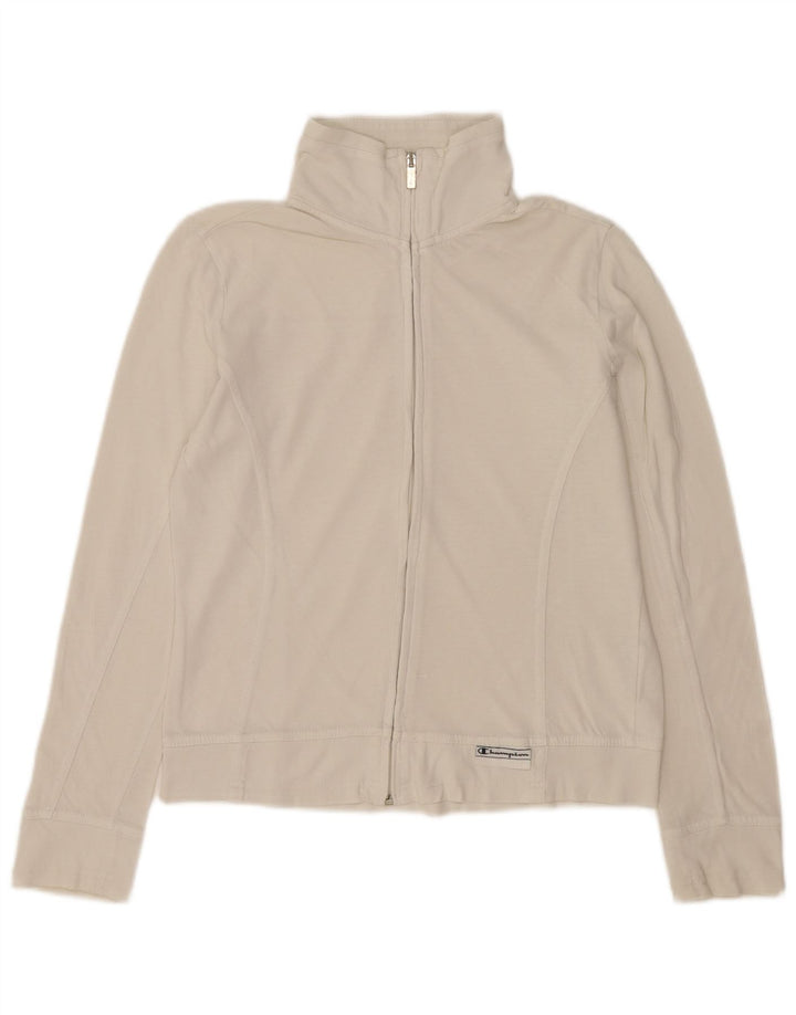 Giacca da ginnastica Champion da donna Easy Fit, taglia UK 10, piccola, in cotone bianco