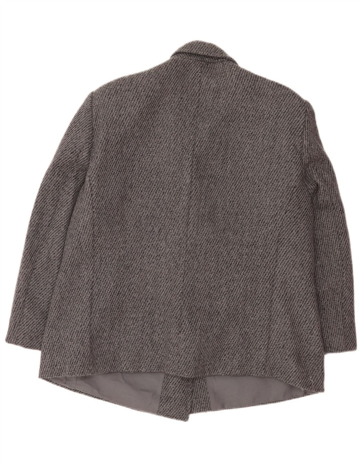 ELENA MIRO Giacca Blazer Doppiopetto Donna IT 49 XL Grigio Lana Vergine