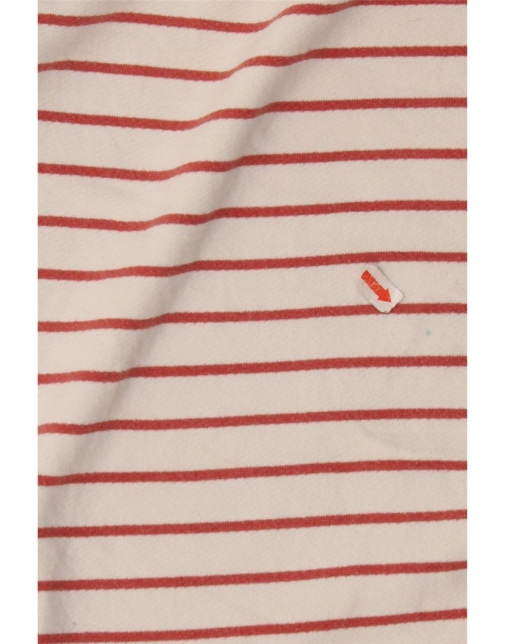 FAT FACE Top da donna a maniche lunghe UK 8 piccolo cotone a righe bianco sporco