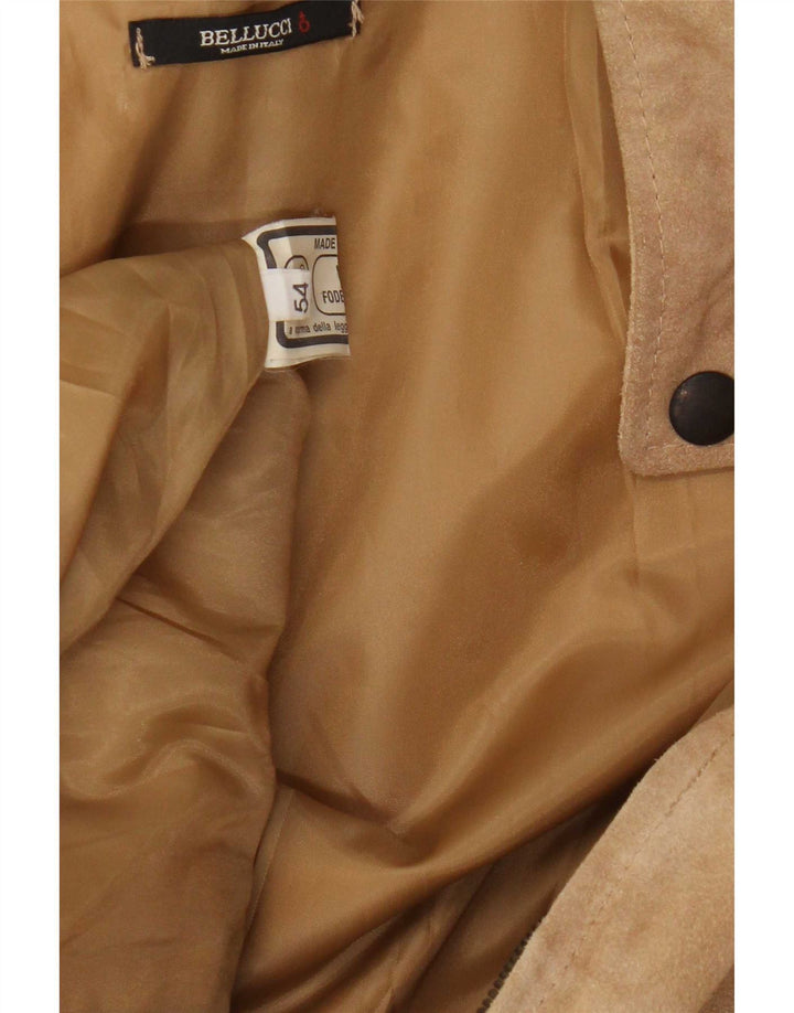 Giacca in pelle scamosciata da uomo Bellucci IT 54 2XL Pelle beige
