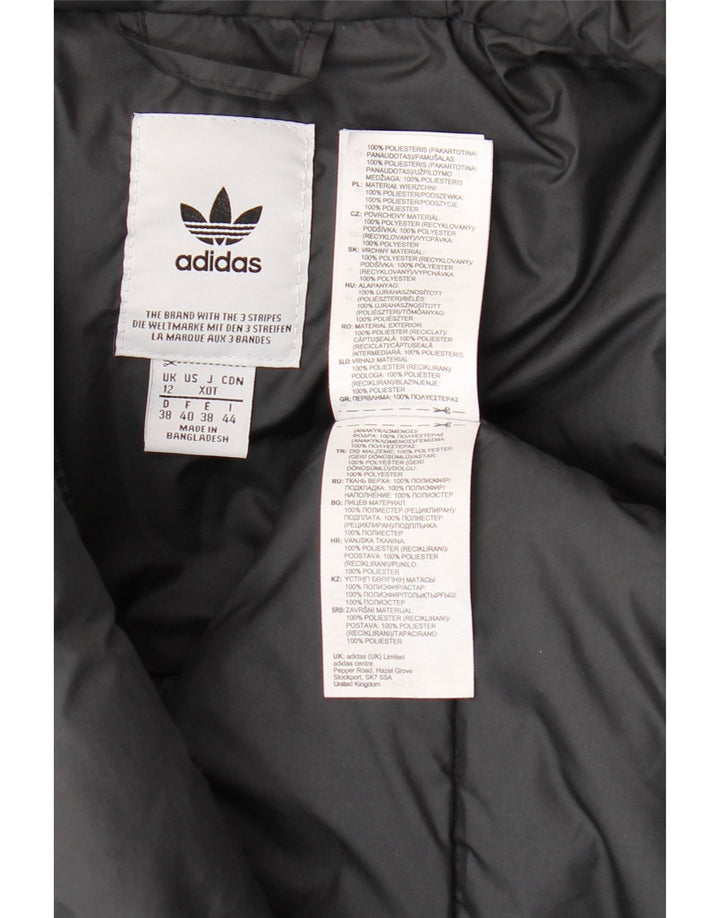 Giacca imbottita con cappuccio da donna ADIDAS UK 12 medio nero poliestere