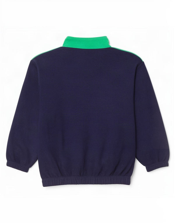 MONTGOMERY Maglione in pile da uomo con zip e collo XL blu navy color block