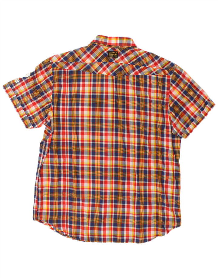 G-STAR Mens Short Sleeve Shirt XL Multicoloured Check Cotton
