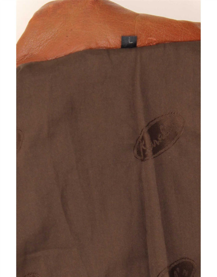 Giacca in pelle vintage da uomo UK 40 grande marrone