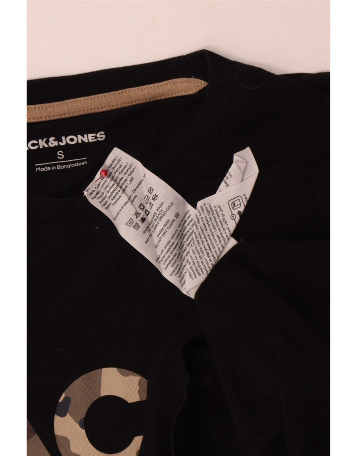 T-shirt grafica da uomo Jack & Jones Top piccola in cotone nero