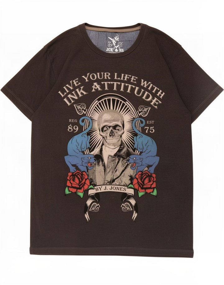 T-shirt grafica da uomo Jack & Jones Top piccola grigia
