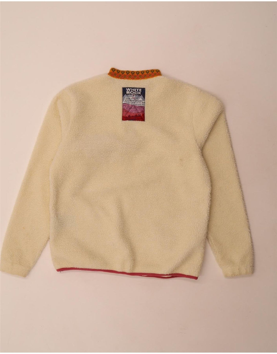 Maglione in pile da donna in edizione limitata Fila UK 14 medio bianco sporco