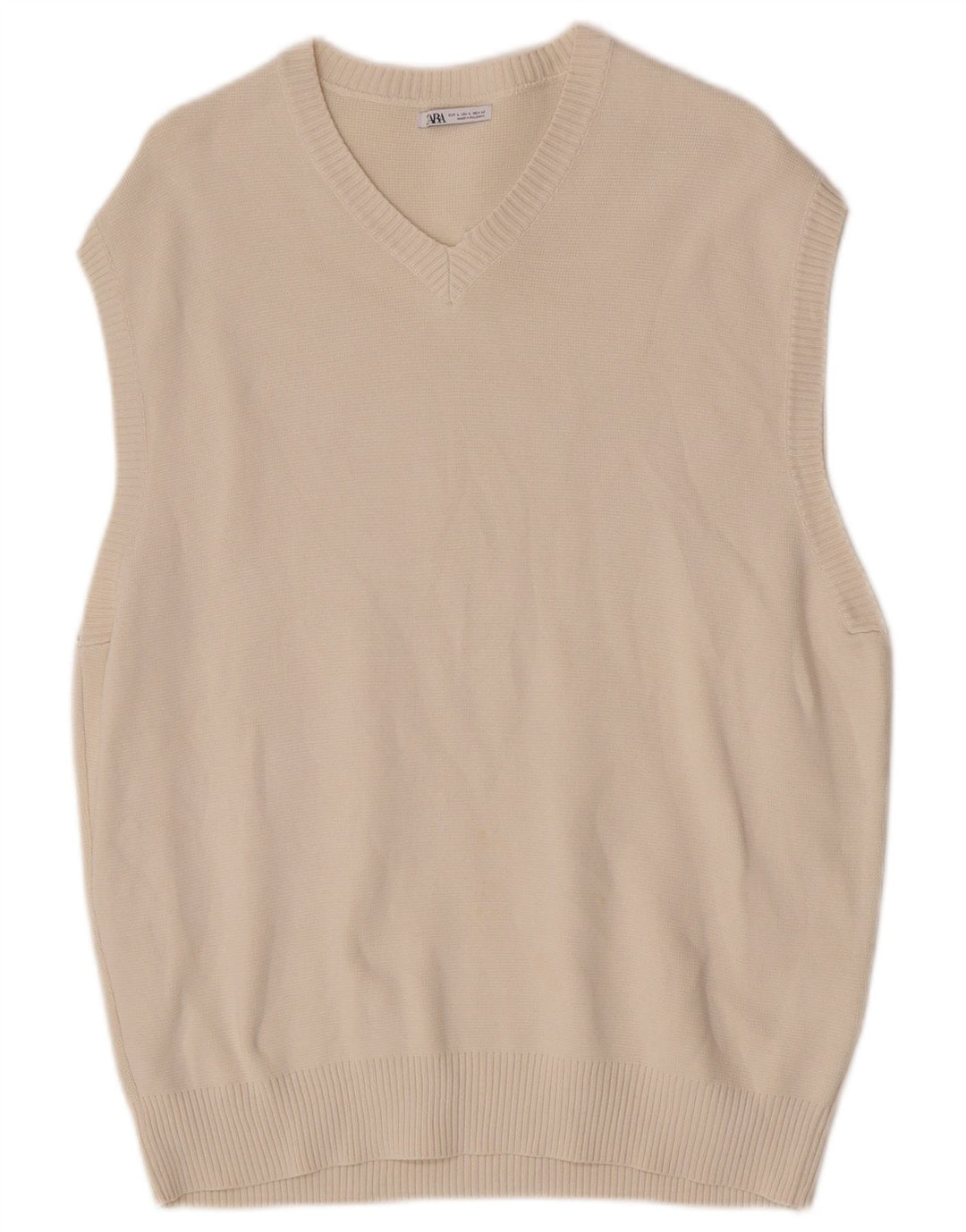 Canottiera da uomo Zara Canotta grande in cotone bianco sporco