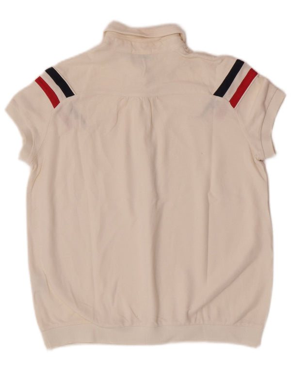 Polo Moncler Donna UK 10 Small Off White Striped