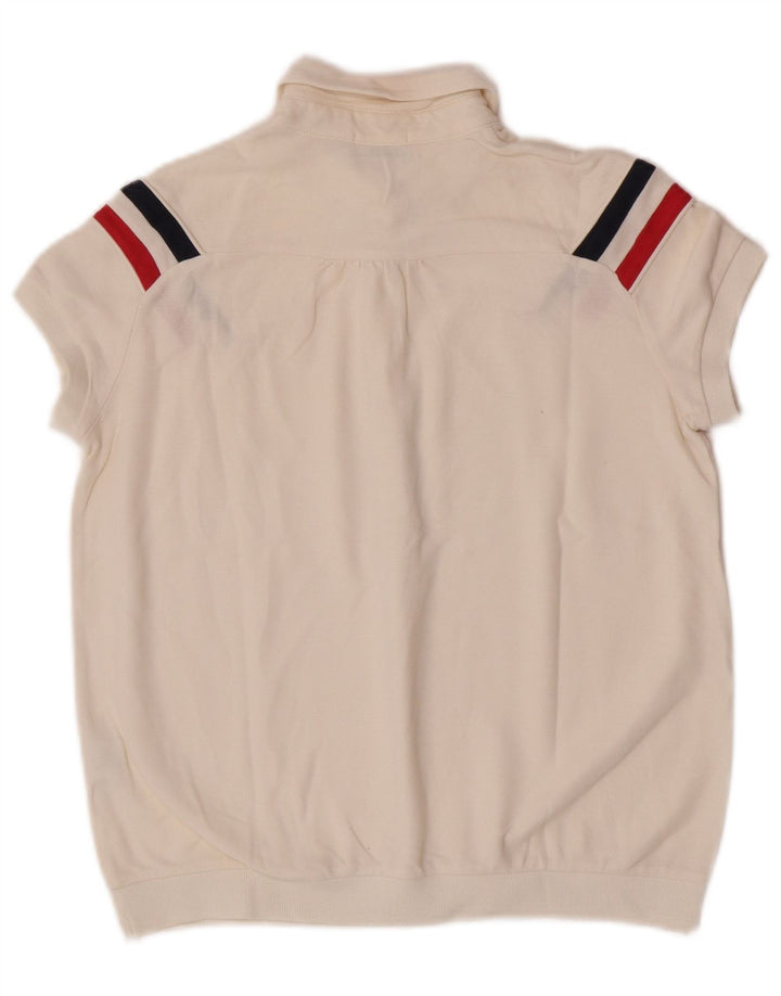 Polo Moncler Donna UK 10 Small Off White Striped