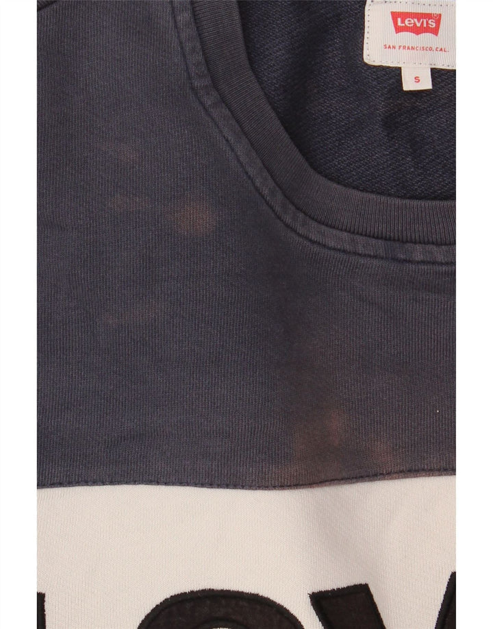 Levi's Felpa con grafica da uomo Maglione piccolo in cotone color block verde