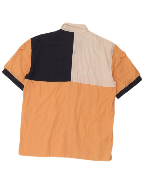 Camicia a maniche corte da uomo Navigare Large Orange Colourblock