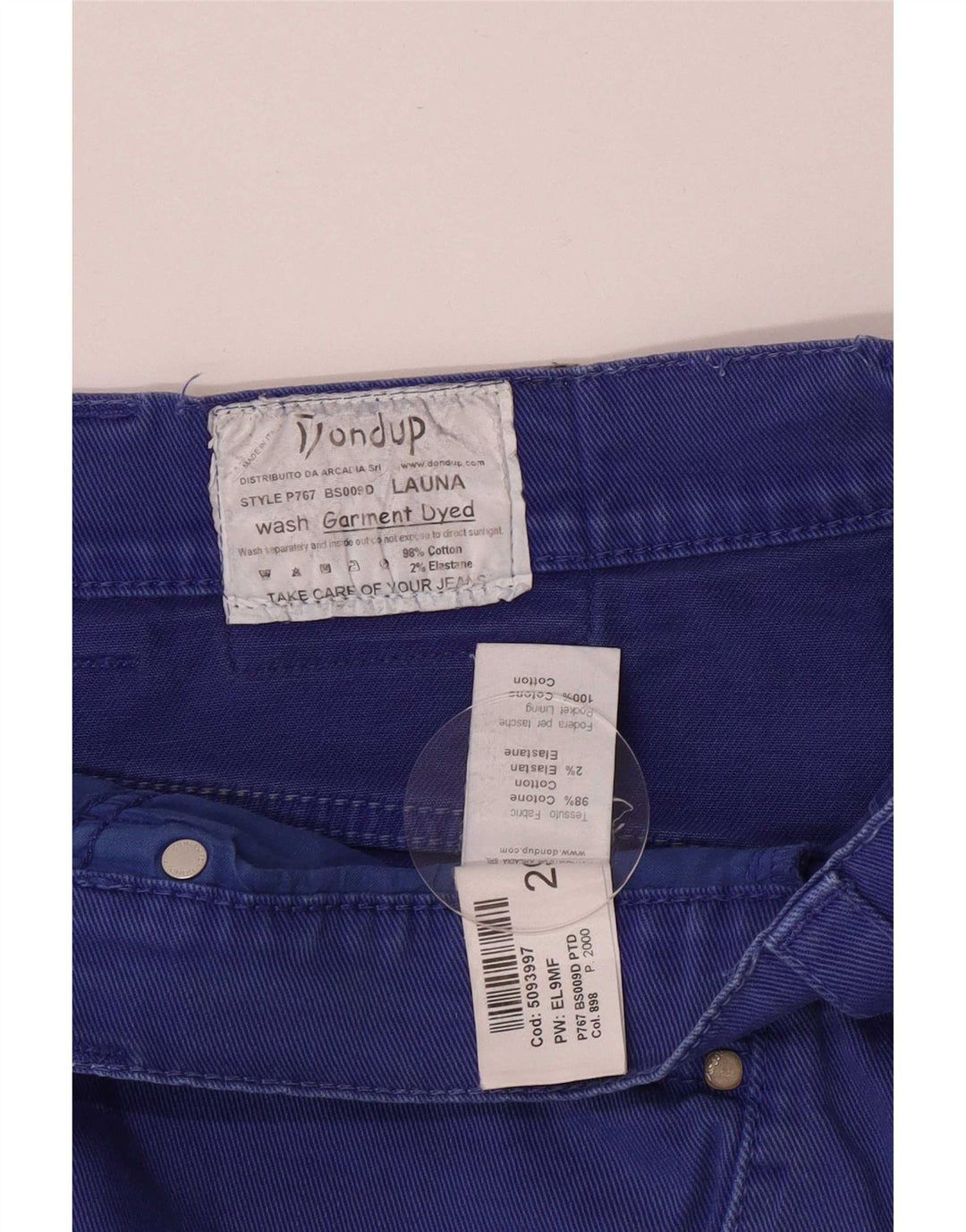 Dondup Pantaloncini di jeans vestibilità regolare da donna UK 12 medi W29 cotone blu