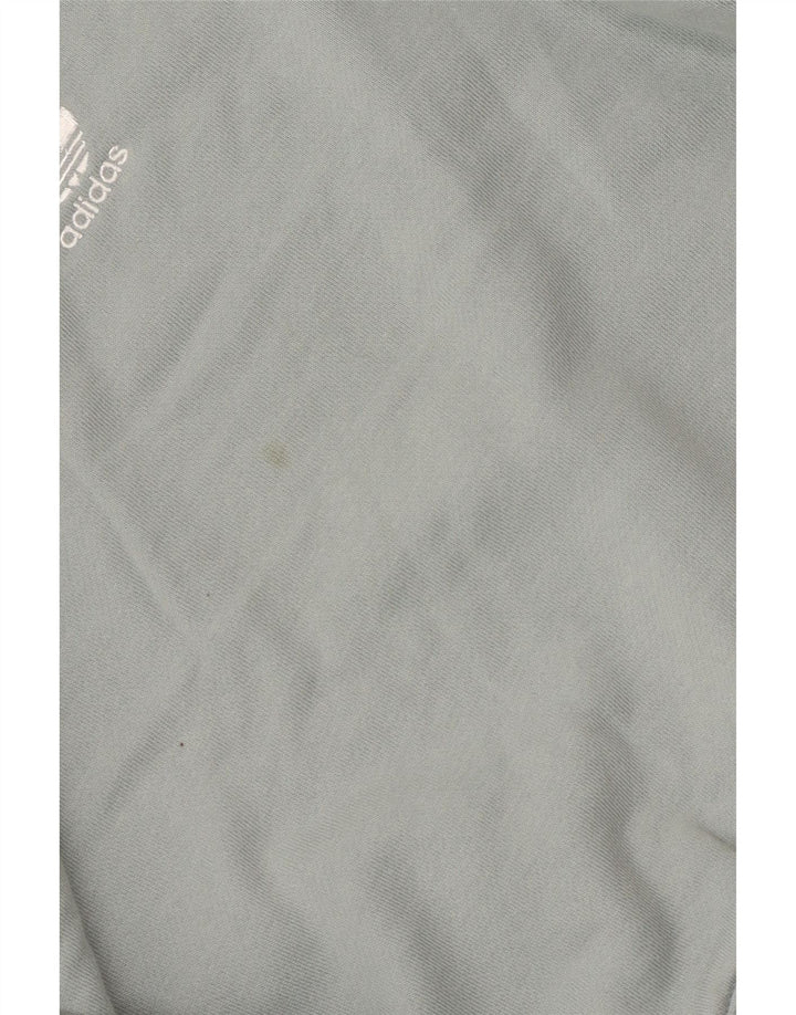 Felpa oversize corta Adidas da donna, maglione UK 6 XS, cotone blu