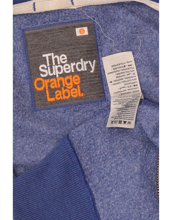 Maglione con cappuccio e zip da uomo Superdry piccolo in cotone blu