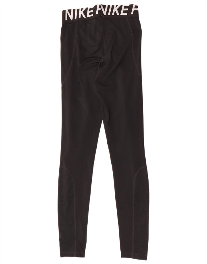 Leggings grafici Nike da donna Dri Fit UK 8 piccoli poliestere nero