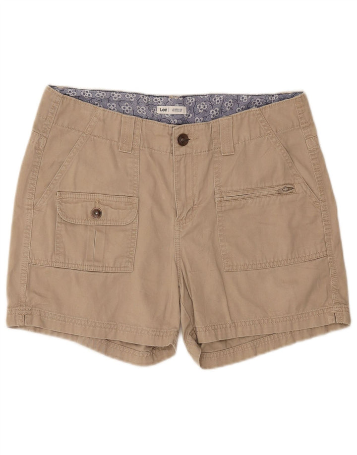 Pantaloncini cargo da donna Lee US 10 grandi W34 cotone beige