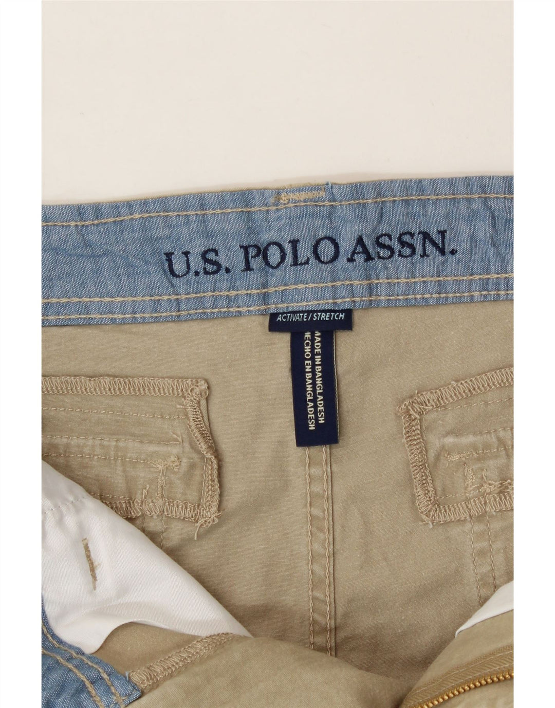 U.S. POLO ASSN. Mens Cargo Shorts W30 Medium Beige Cotton Vintage U.S. Polo Assn. and Second-Hand U.S. Polo Assn. from Messina Hembry 
