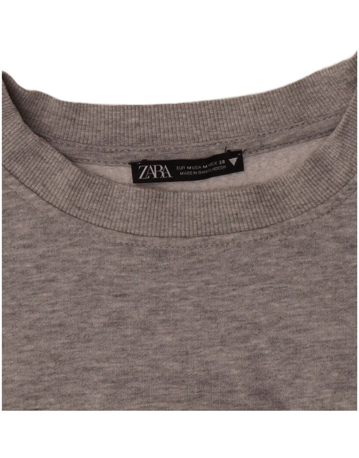 Felpa corta da donna Zara UK 12 Grigio medio