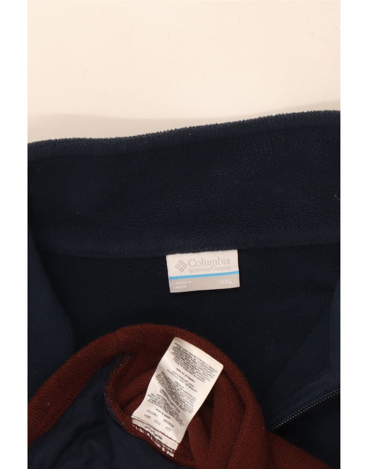 Giacca in pile da uomo Columbia UK 44 2XL Poliestere color block marrone