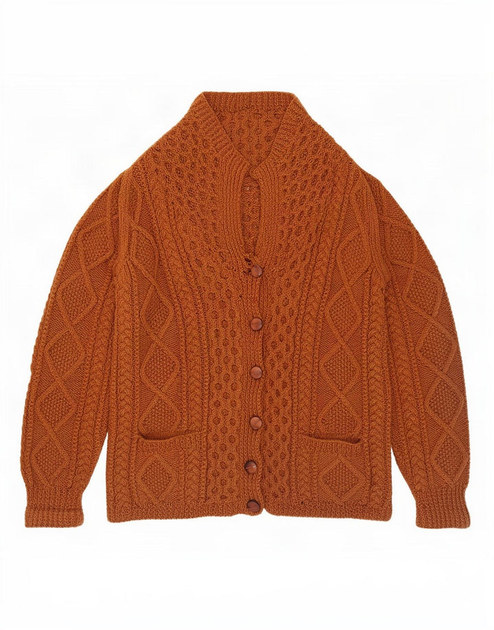 Maglione cardigan da uomo vintage UK 14 Marrone medio