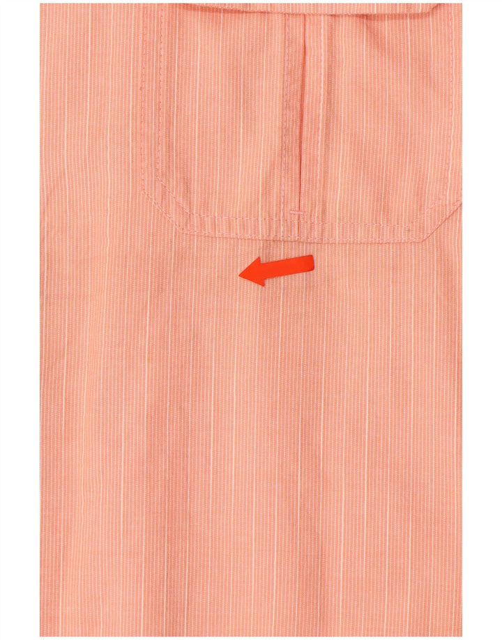 Camicia a maniche corte da uomo IZOD in cotone a righe larghe arancioni