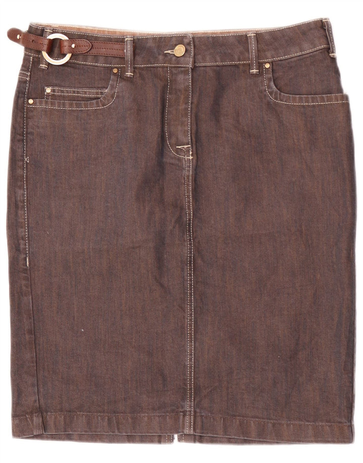 Gonna Trussardi Donna Denim IT 44 Media W32 Cotone Marrone