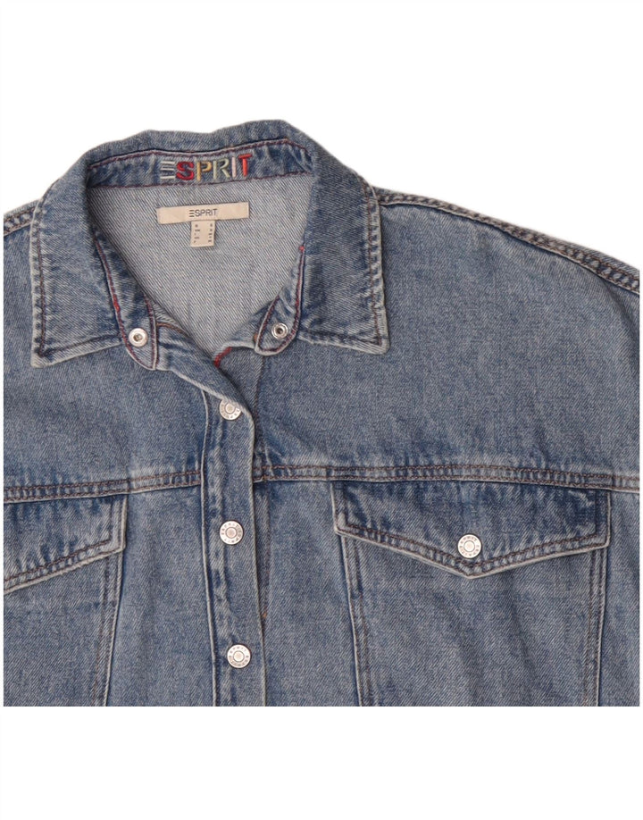 Giacca in denim oversize corta da donna Esprit UK 10 piccola in cotone blu